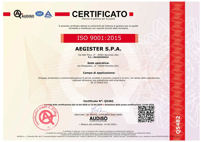 Anteprima certificato ISO 9001:2015