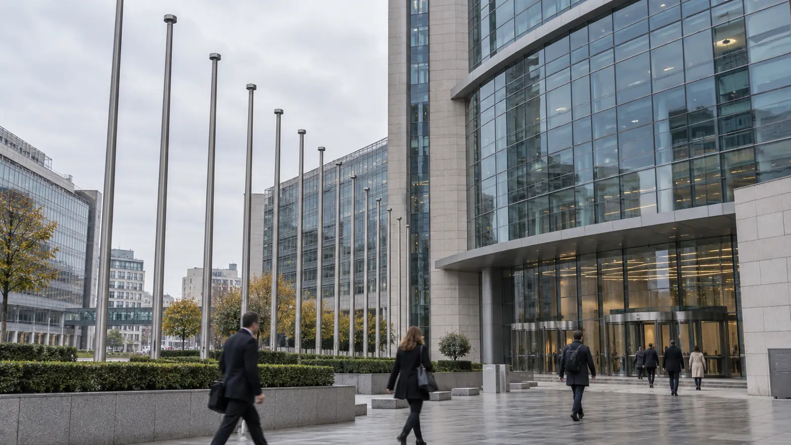 Facade of a European institutional building in Brussels