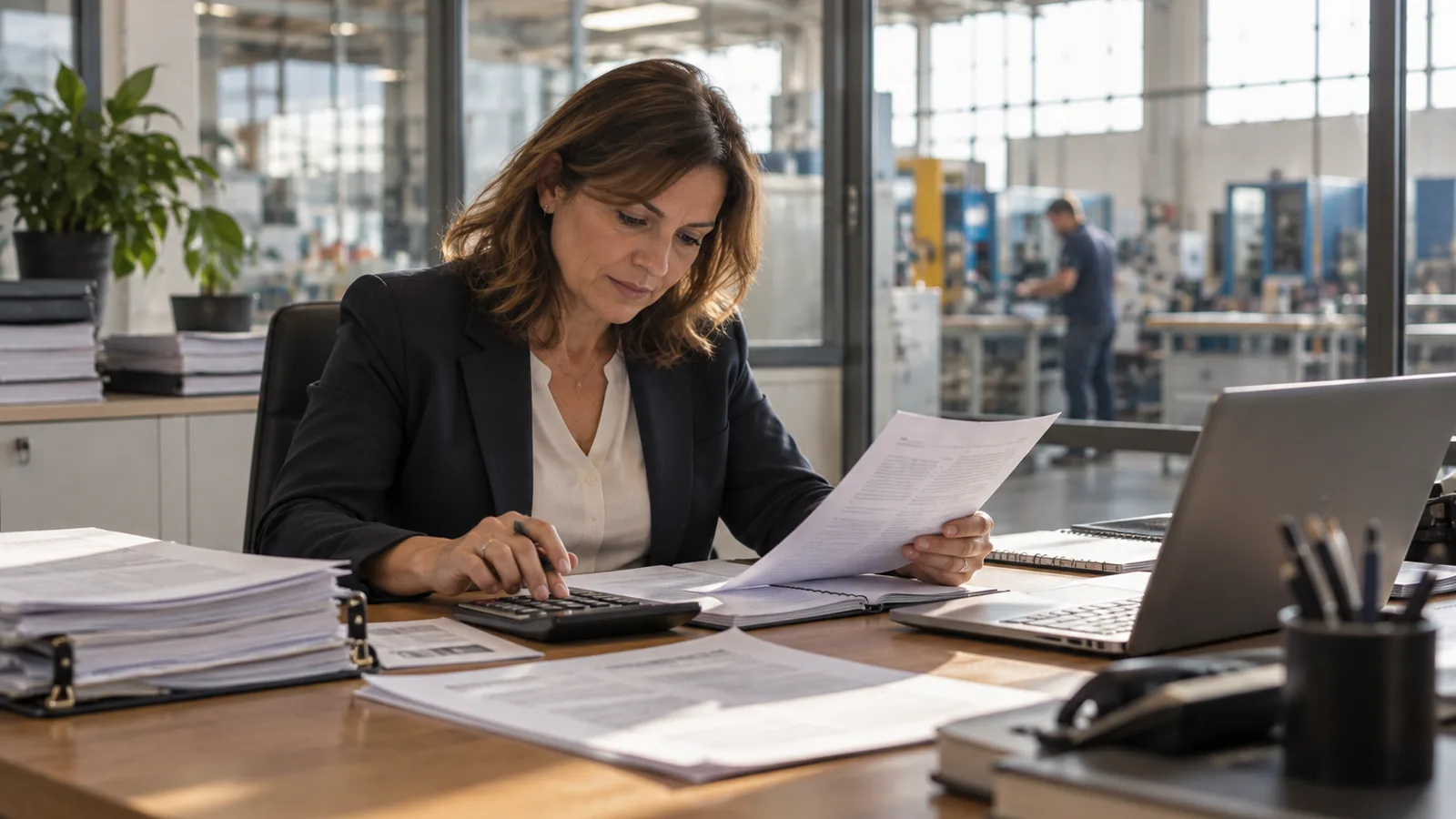 Small business owner preparing a funding application